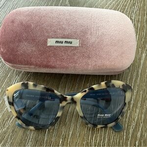 Miu Miu Blue and Tortoiseshell Sunglasses